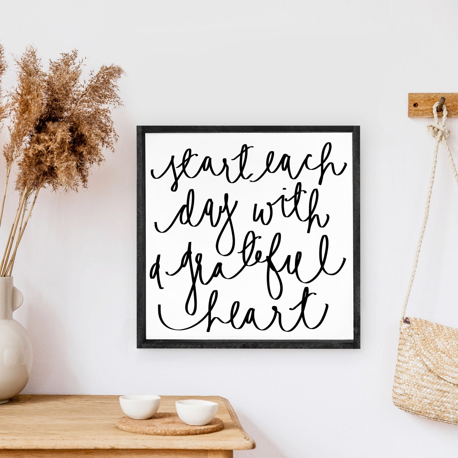 Start Each Day With A Grateful Heart Wood Sign-1