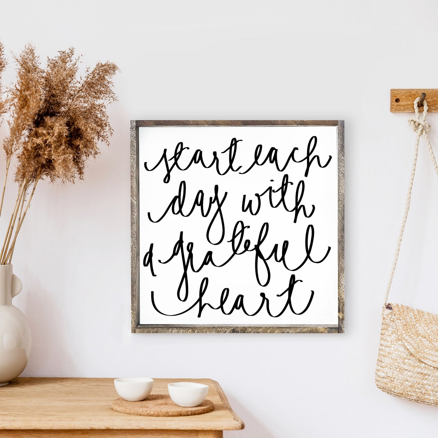 Start Each Day With A Grateful Heart Wood Sign-0