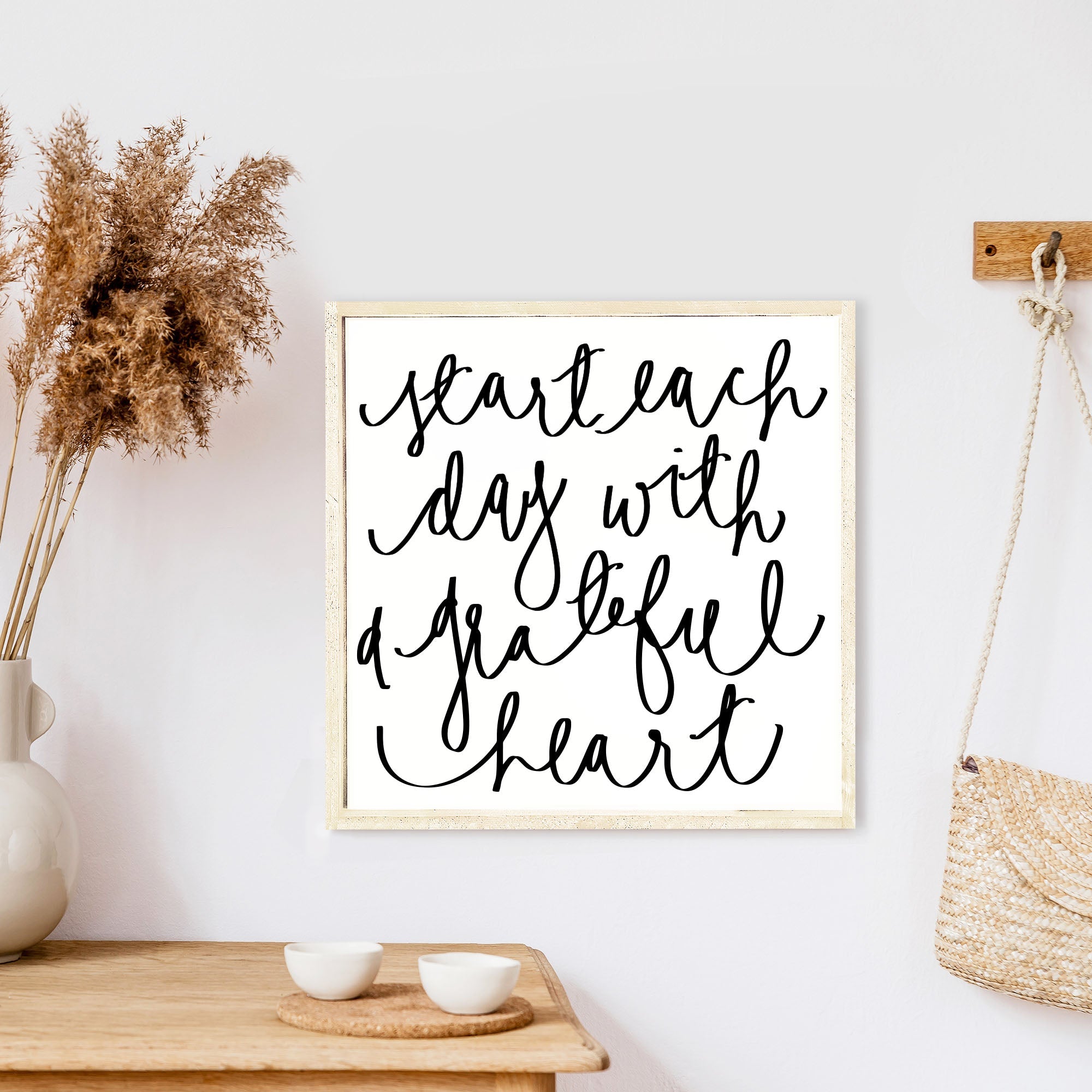 Start Each Day With A Grateful Heart Wood Sign-3