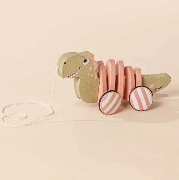 T-Rex Wooden Pull Toy-0