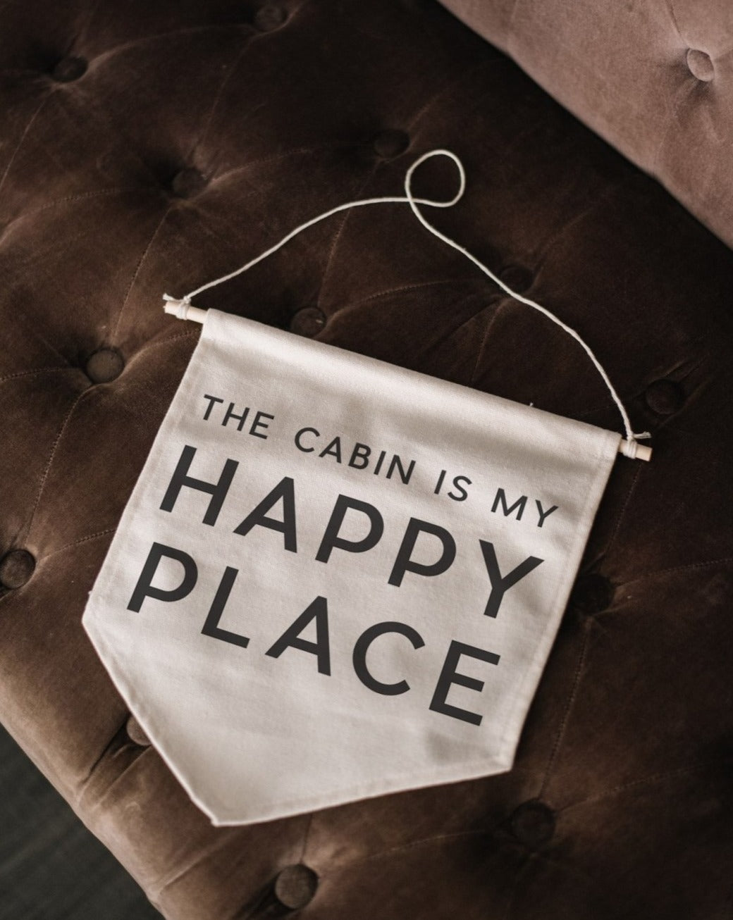 The Cabin is My Happy Place Canvas Banner-3