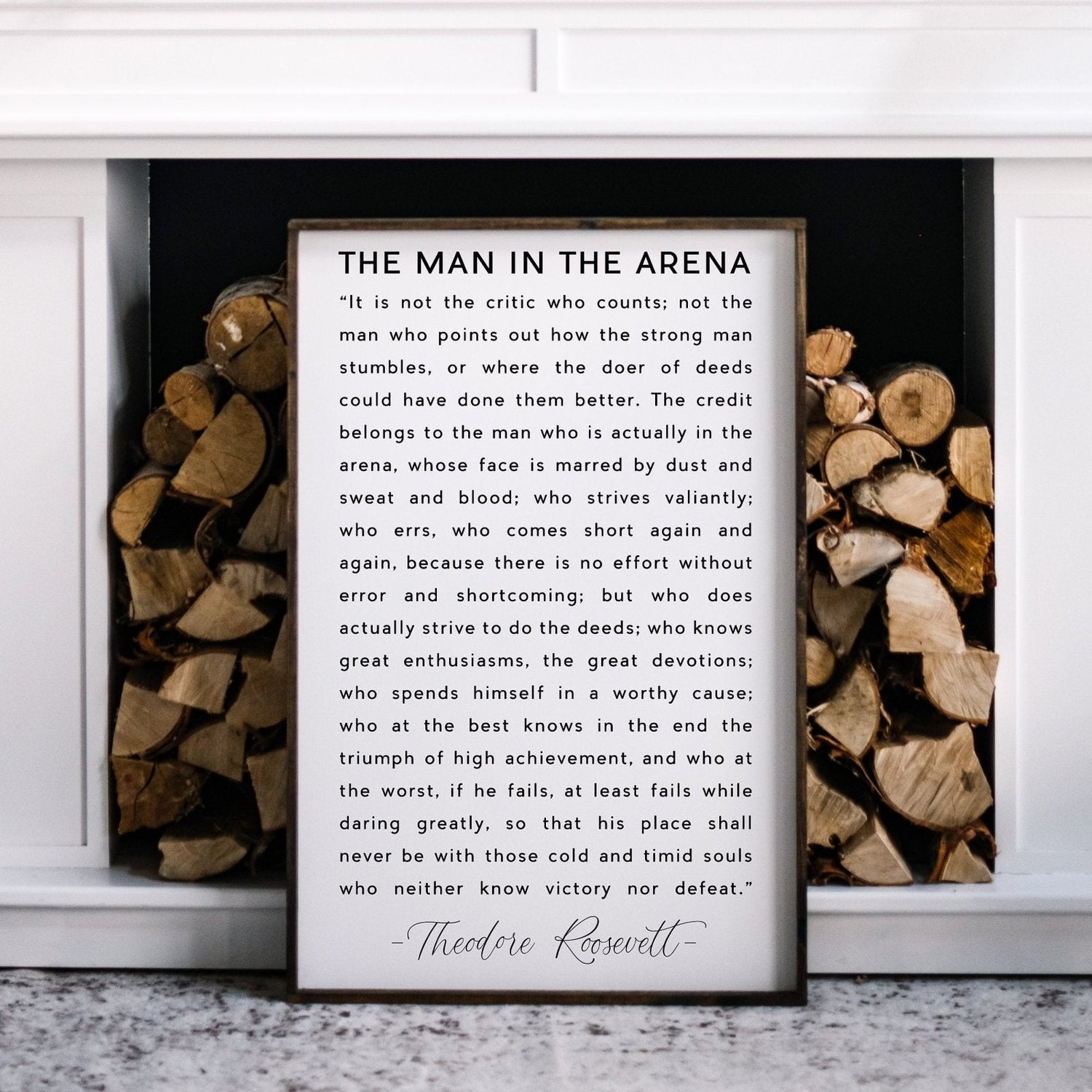 The Man in the Arena Quote Wood Sign-25