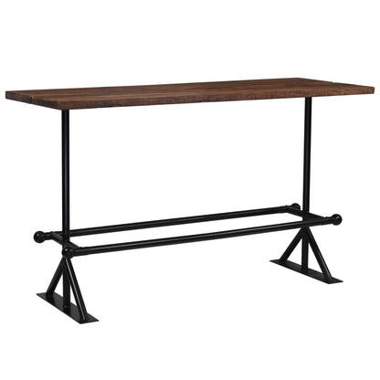 vidaXL Bar Table Kitchen Table Bistro Table Solid Reclaimed Wood Dark Brown-3