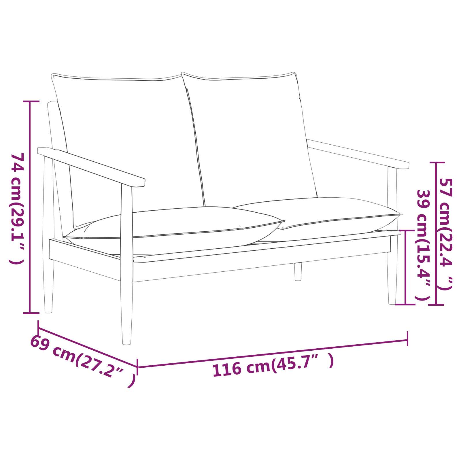 vidaXL 3 Piece Sofa Set Real Leather with Solid Wood Acacia Brown-7