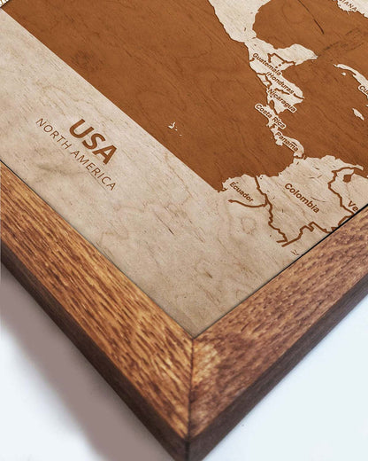 Wooden Map of USA, Country Map 3